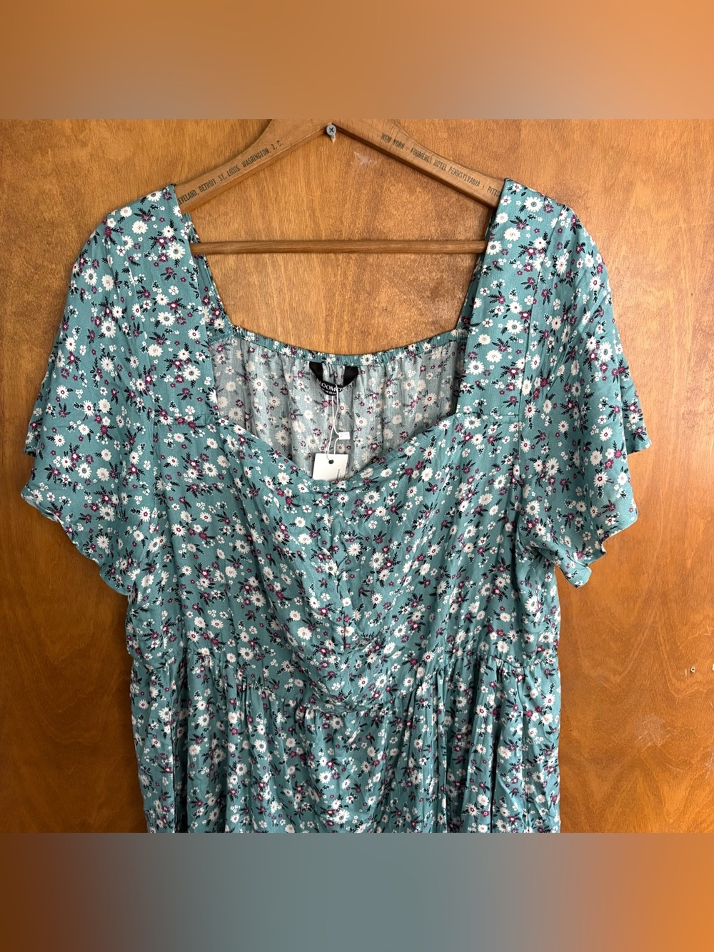 BloomChic Mint Green Ditsy Floral Sweetheart Maxi Dress NWT 18 20 Cottagecore - Picture 4 of 11